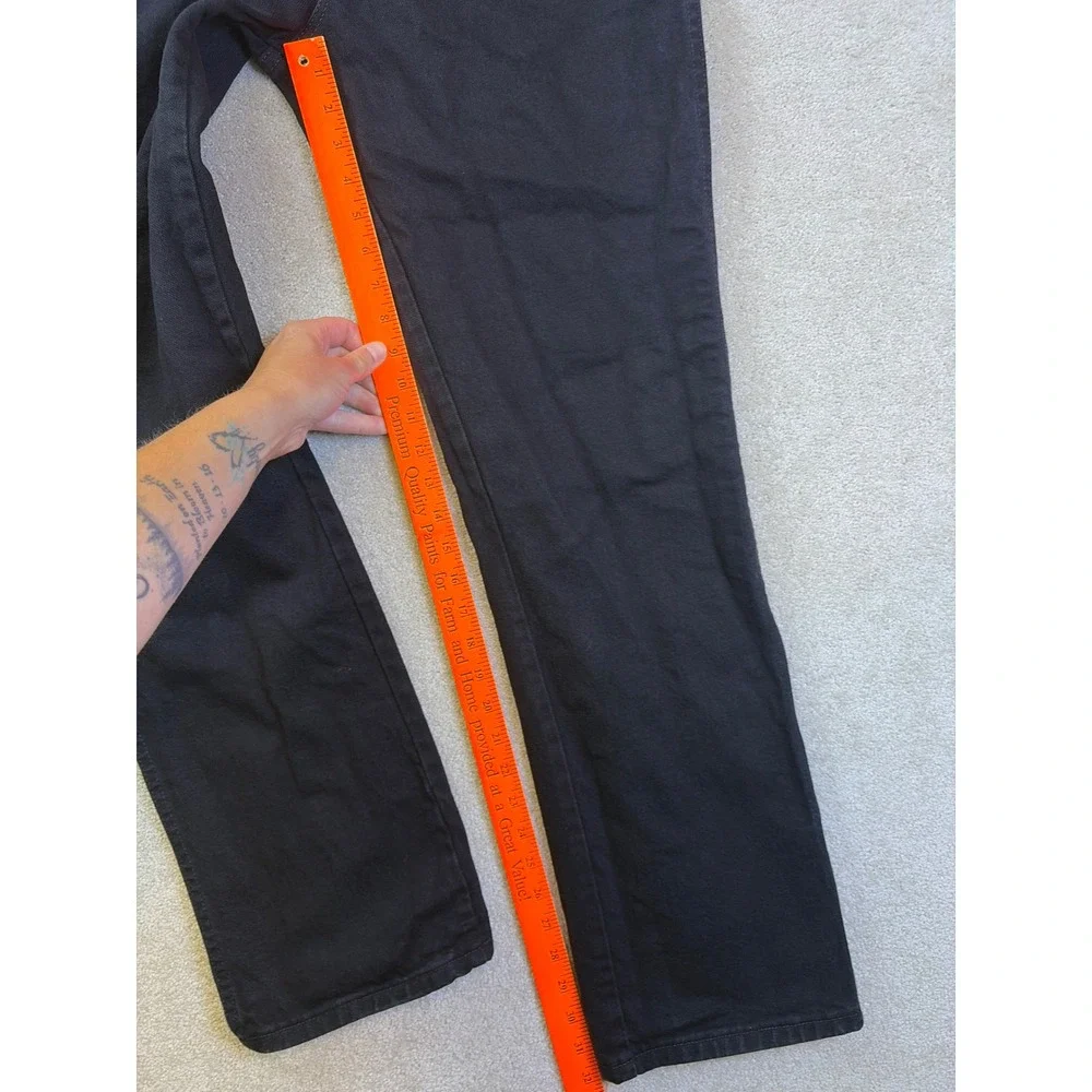 Wrangler Denim Jeans Mens 36x32 Black Straight Leg 100% Cotton Western 10933SEWK
